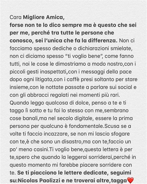 lettera ad una migliore amica